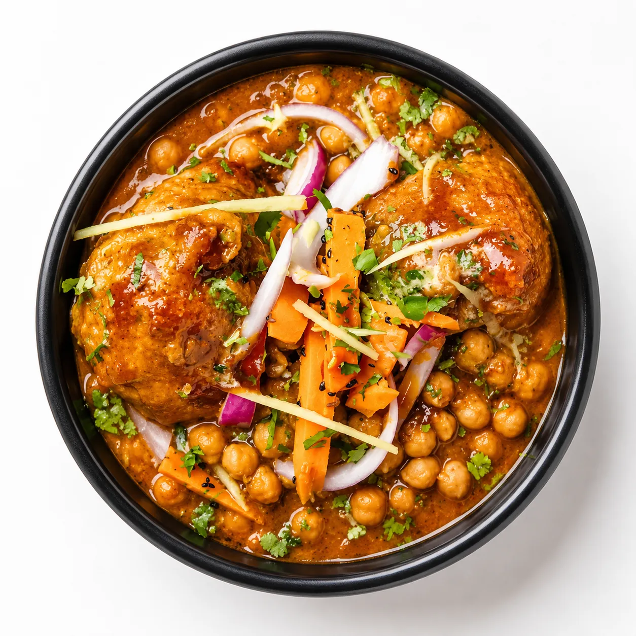 Samosa chaat at Sweet-Chili Authentic Indian Restaurant Edmonton - crispy samosas topped with chickpeas, chutneys and onion